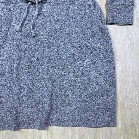 Soft Surrounding Gray Lazy Day Lounger Kangaroo Pocket V-Neck Sweater Dress M - Picture 5 of 16